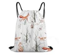 Cartoon Cute Fox Drawstring Bag Versatile Gym Bag Unisex Backpacks For Travel Outdoor Hiking 36X42Cm