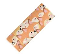 Cartoon Cute Fox Orange printed portable yoga mat Thick 1 mm for men non slip, with Yoga bag tapete para ejercicio 71x26 inches