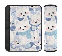 Cartoon Cute Fox White 2 Pack Safety Belt Cover More Comfort Driving for SUV forro para cinturon de seguridad