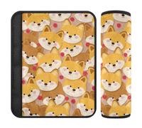 Cartoon Cute Fox Yellow 2 pcs seat Belt Padding Shoulder Strap Release Stress to Your Neck and Shoulders for Truck Protector para cinturón de carro