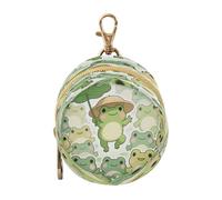 Cartoon Cute Frog Green Newborned Boy Pacifier Case Holder Portable Key Chain Wallet, Small Item Storage pouching estuche para chupones
