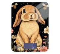 Cartoon Cute Funny Lop-eared Rabbit Easy Clean mini food scale 11lb/0.18oz, 5kg/5g digital scale cooking with 4 unit for Spices Keto weight loss (Batteries not Included)