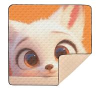 Cartoon Cute Furry Fox Peek-a-Boo Soft Thick Baby Playmat for Indoor Outdoor Washable Infant Play Mat for Babies Infants Toddlers, 50'' x 50''