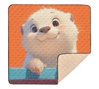 Cartoon Cute Furry Otter Peek-a-Boo Cute Foldable Baby Gym & Activity Mat for Floor 1-Piecing Infant Play Activity Mat for Baby Kids Toddlers Infants, 50'' x 50''