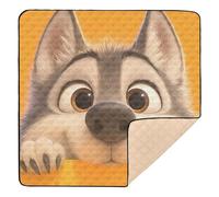 Cartoon Cute Furry Wolf Peek-a-Boo Soft Thick Baby Gym & Activity Mat for Floor Lightweight Padded Play Mat for Baby Toddler Infant, 50'' x 50''