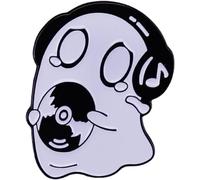 Cartoon Cute Ghost Enamel Pin Ghost Music CD Brooch Lapel Pin Badge Funny Jewelry Halloween Horror Enamel Brooch for Women Men Boys Girls