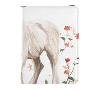 Cartoon Cute Goat FLOWER and white Mushroom Leather decorative Passport Holder Cover Wallet Combo Badge ID Vaccine Card Holder Wallet Waterproof, cartoon cute Goat FLOWER and white mushroom, One Size