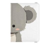 Cartoon Cute Gray Funny Koala Leather Passport Holder for Men Travel Vaccine Protective Cover RFID Lock Passport Cover for Men Waterproof, Cartoon Cute Grey Funny Koala, 1 size