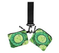 Cartoon Cute Green Cabbage Dual Wristlet Wallets for Women Small Detachable Change Purse Key Holder with Zipper Coin Pocket for Work Travel 2 Pcs, Cartoon cute green cabbage, One Size, Casual