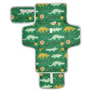 Cartoon Cute Green Crocodiles Pineapple Reusable Diaper Change pad with Tissue Pocket Waterproof Pads for Baby for Moms, Dads