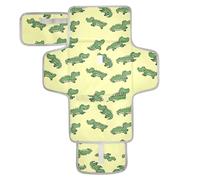 Cartoon Cute Green Crocodiles Reusable Washable Changing pad with Tissue Pocket Baby Portable Changing pad for Moms, Dads