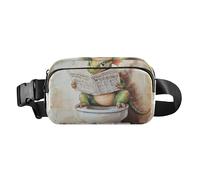 Cartoon Cute Green Dragon Reads The Newspaper Fashionable Fanny Pack Waist Bag for Men Women Waterproof Belt Bag with Adjustable Strap for Workout Running Hiking