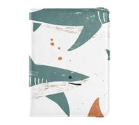 Cartoon Cute Green fish sea Leather Passport and Vaccine Card Wallet Combo for travel Vaccine Case Protector Cover Passport Cover Holder Wallet Case for women Lightweight, Cartoon cute green fish sea