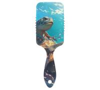 Cartoon Cute Green Turtle Playing Guitar cute hair brushes Designed scalp massage for fine hair with Ergonomic handle cepillo para cabello