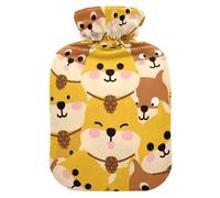 Cartoon Cute Hamster Brown hot Waterbottle with Soft Cover, 2L hot compresses for The Body for Hot and Cold Therapies