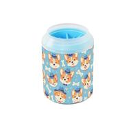 Cartoon Cute Hat corgis Dog Bone Motifs Portable Pet Foot Cleaner Soft Silicone Bristles Pets Cleaning Kit for Small Medium Dogs & Cat Breeds