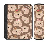 Cartoon Cute Hedgehog Brown 2 Pack Seatbelt Covers for Women Release Stress to Your Neck and Shoulders for Airplane forro para cinturon de seguridad