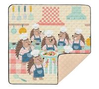 Cartoon Cute Hedgehog Chef Yellow Cute Foldable Baby Play Mat for Indoor Outdoor Non-Toxic foldablravel Play Mat for Baby Toddler Infant, 50'' x 50''alfombrilla de actividad
