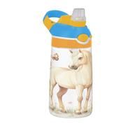 Cartoon Cute Horse Flower Butterfly Sports Water Bottle with Leak Proof Spout Lid Portable Water Cup for Travel, Camping, Sports termos para agua Calie