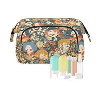 Cartoon Cute Japanese Color Clown Makeup Bag Lightweight Toiletry Bag for Women Women's Coin Change Purse for Travel Toiletry