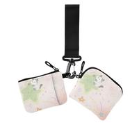 Cartoon Cute Kitten Land Women's Coin Purses Card Cases Small Detachable Money Organizers with Wristlet Strap for Lady 2 Pcs, Cartoon cute kitten land, One Size, Casual