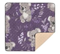Cartoon Cute Koala Purple Cute Foldable mat for Baby to Play on Floor for Indoor Outdoor Non-Toxic Foldable Baby Crawling Mat for Baby Kids Toddlers Infants, 50'' x 50''tapete Piano para Bebes