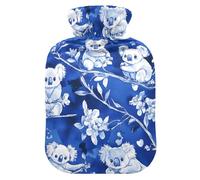 Cartoon Cute Koala Royal Blue Travel hot Water Bottle with Soft Cover, 2Lwarm Compress for Arthritis,Neck and Shoulder Pain Relief,Bolsa para agua Caliente
