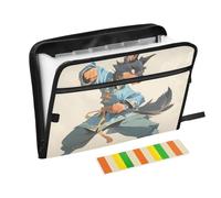 Cartoon Cute Kung Fu Dog Cool Organizer with Pocket 13 Pockets A4 Letter Size with Zipper Closure for Home Office Travel File Folder Jacket para guardar documentos