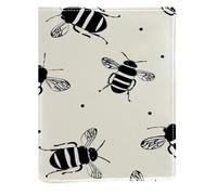 Cartoon Cute Little Bees Replaceable Book Cover, Reusable PU Leather Book Protector, Suitable for 148x210 mm Notebooks