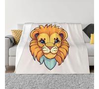 Cartoon cute little lion 80"x60" Flannel Blanket - King Size - Suitable for Beds and Sofas - Luxurious Micro Plush - Comfortable and Warm Blanket