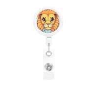 Cartoon Cute Little Lion Retractable Badge Holder is Durable Sturdy Comes with A Lanyard for Office Hospital Staff Wearing