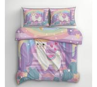 Cartoon Cute Llama Alpaca Emperor Duvet Cover Sets - Kids Rainbow Cactus Bedding & Bedroom Decor, Super Soft Microfiber Quilt Cover and 2 Pillowcases, with Zip, Reversible Design (P5-R)