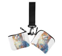 Cartoon Cute Mighty Laperm Cats White Women's Coin Wallet Card Holder Mini Fashion Credit Card Wallet Organizer with Keychain for Lady 2 Packs, cartoon cute Mighty LaPerm cats white, One Size, Casual