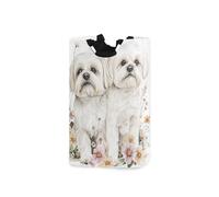 Cartoon Cute Mighty Maltese Dogs laundry baskets,folding and waterproof laundry room with sturdy handle for toys baby 51L caja para almacenar