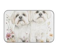 Cartoon Cute Mighty Maltese Dogs Summer Cooling for Cats Self Cooling Dog Bed Washable for Rabbit Outdoor Cats Safe tapete enfriador para Perros M