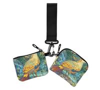 Cartoon Cute Mighty Quail Colorful Women's Card Cases Change Holder Large Capacity Business Card Case Money Organizer with Zipper Pocket for Woman 2 Pcs, cartoon cute Mighty Quail colorful, One Size
