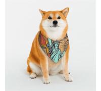 Cartoon Cute New York American Theme Art Dog Bandanas Medium Adjustable Dog Scarf Triangle Bibs Double Reversible Kerchief Scarf Washable Daily Handkerchief for Medium Large Dog Puppy Cat Gift
