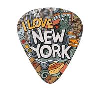 Cartoon Cute New York American Theme Art Premium Bass Electric Guitar Picks,Guitar Plectrum For Unparalleled Musical Experience