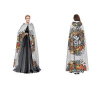 (Cartoon Cute New York American Theme Art) Unisex Hooded Cloak Cape Robe Cosplay Halloween Christmas Fancy Dress Costumes For Adults