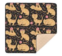 Cartoon Cute Orange Cat Large Stylish Baby Playmat for Floor 1-Piecing Padded Baby Mat for Baby Toddler Infant, 50'' x 50''