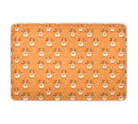 Cartoon Cute Orange Christmas Deer Extra Large Resuable Potty Training Pad Highly Absorbent Pads for Bed Anti-Lip Pad Liner for Infant Toddler , 52" L x 34" W