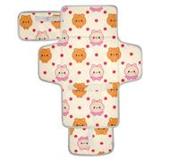 Cartoon Cute Orange-Pink Monster Reusable Diaper Change pad with Tissue Pocket Travel Changing pad for Baby with Built-in Pillow cambiador de pa?ales para Bebes