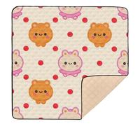 Cartoon Cute Orange-Pink Monster Soft Foam Baby Activity Play Mat for Floor Portable Baby Play Tummy Time Mat for Babies Infants Toddlers, 50'' x 50''
