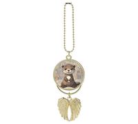Cartoon Cute Otter Car Hanging Ornament Rear View Mirror Pendant Lucky Presents Hanging Ornament Funny Car Pendant for Office Auto Home Decoration Golden-style