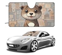 Cartoon Cute Otter Car Windshield Sun Shade Keep Car Interior Cool 51"x28" Folding Front Window Sun Shade, Heat Shield for SUV, Truck, Blocks UV