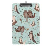 Cartoon Cute Otter Clipboard Sturdy Low Profile Clip Clipboards Hanging Hole with Hanging Clipboard Acrylic Clip Board Holds 100 Sheets12.5x8.5In