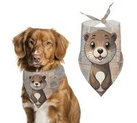 Cartoon Cute Otter Dog Bandanas Adjustable Bib Handkerchief Party Pet Decorations Cute Dog Triangle Scarfs for Small Medium Puppy Cat Costume Accessory