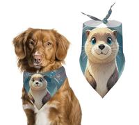 Cartoon Cute Otter Dog Bandanas Adjustable Bib Party Pet Decorations Cute Dog Triangle Scarfs for Small Medium Puppy Cat Costume Accessory