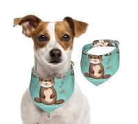 Cartoon Cute Otter Dog Bandanas,Summer Bandanas for Dogs Washable Adjustable Dog Triangle Scarf Bibs Cute Pet Bibs for Medium Large Dogs Puppy and Cats Large