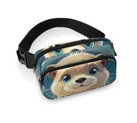 Cartoon Cute Otter Fanny Pack with Multiple Pockets, Personalized Waist Bag with Zipper, Multifunctional Bum Bags for Travel, Belt Bag with Adjustable Strap, Crossbody Bags